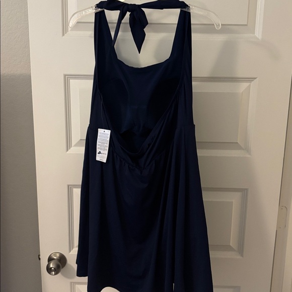 Land’s End Navy Square Neck Halter Swim Dress Swimsuit SZ 2X plus size vacay NWT - Picture 2 of 13